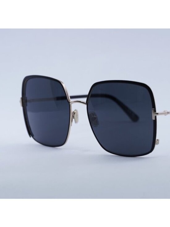 Tom Ford Raphaela FT1006 02A Sunglasses Black/Gold Square Frame, Smoke Lenses main image 12